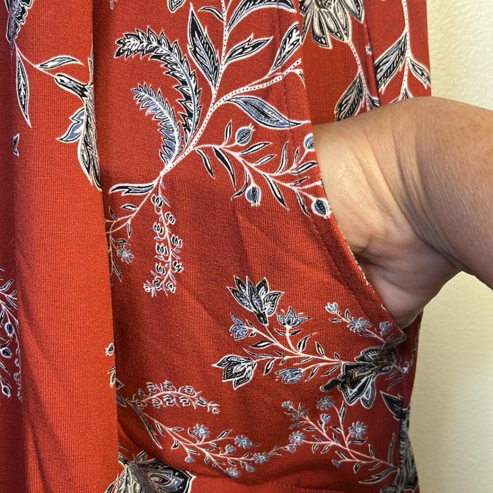 Plus Sz 2X J Jill Wearever Floral Dress Short Sleeve Resort Vacation Comfort - Picture 5 of 8